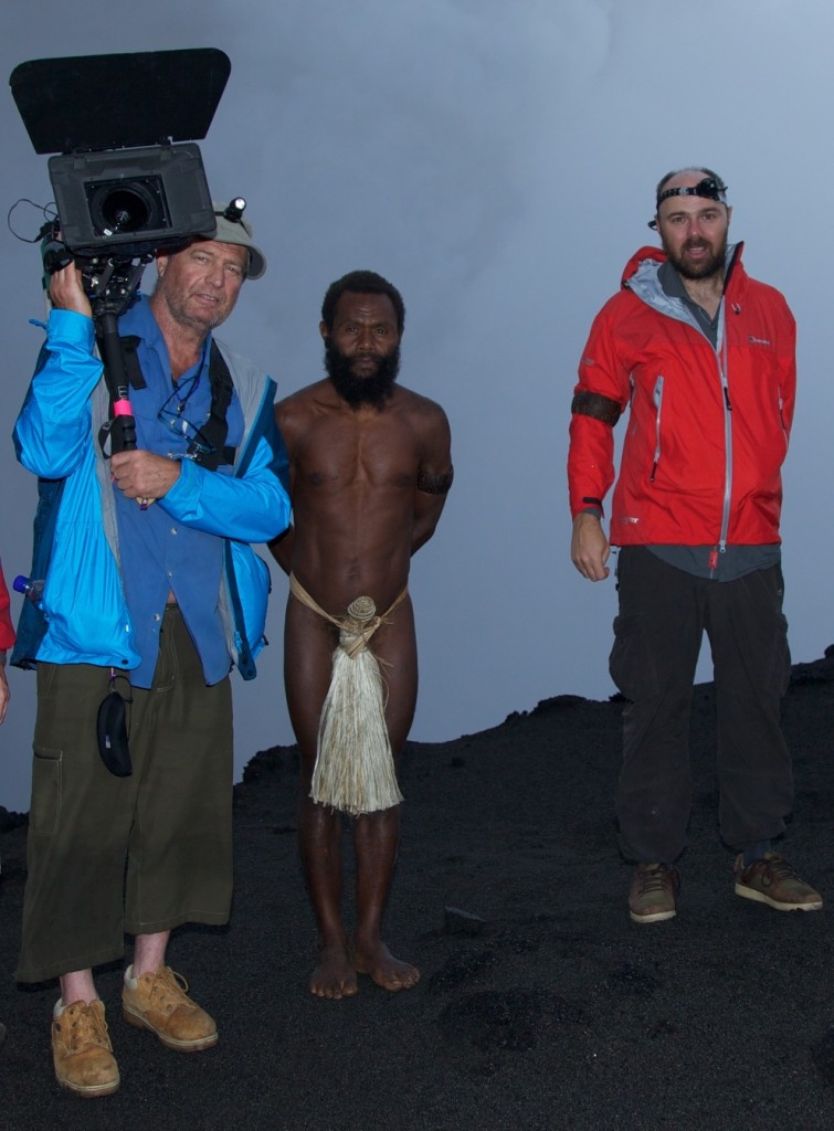 An Idiot Abroad 2 S. Pacific Dawn on a live Volcano, Tanna, Vanuatu Dawn on a live Volcano...JP and KP with Albi, The Happiest Man in the Village